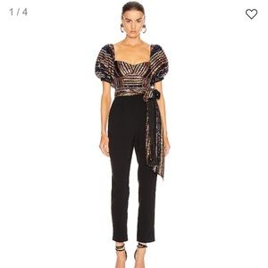 Self Portrait Sequin & Black pant jumpsuit